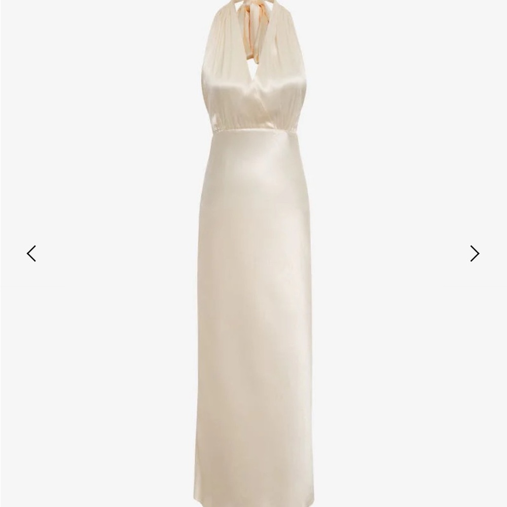 Elegant Cream Halter Dress